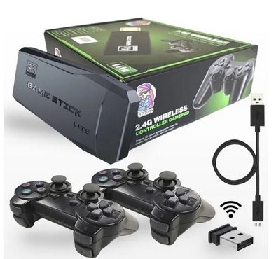 Video Game Retrô 4K Game Stick + 2 Controles sem fio 🕹